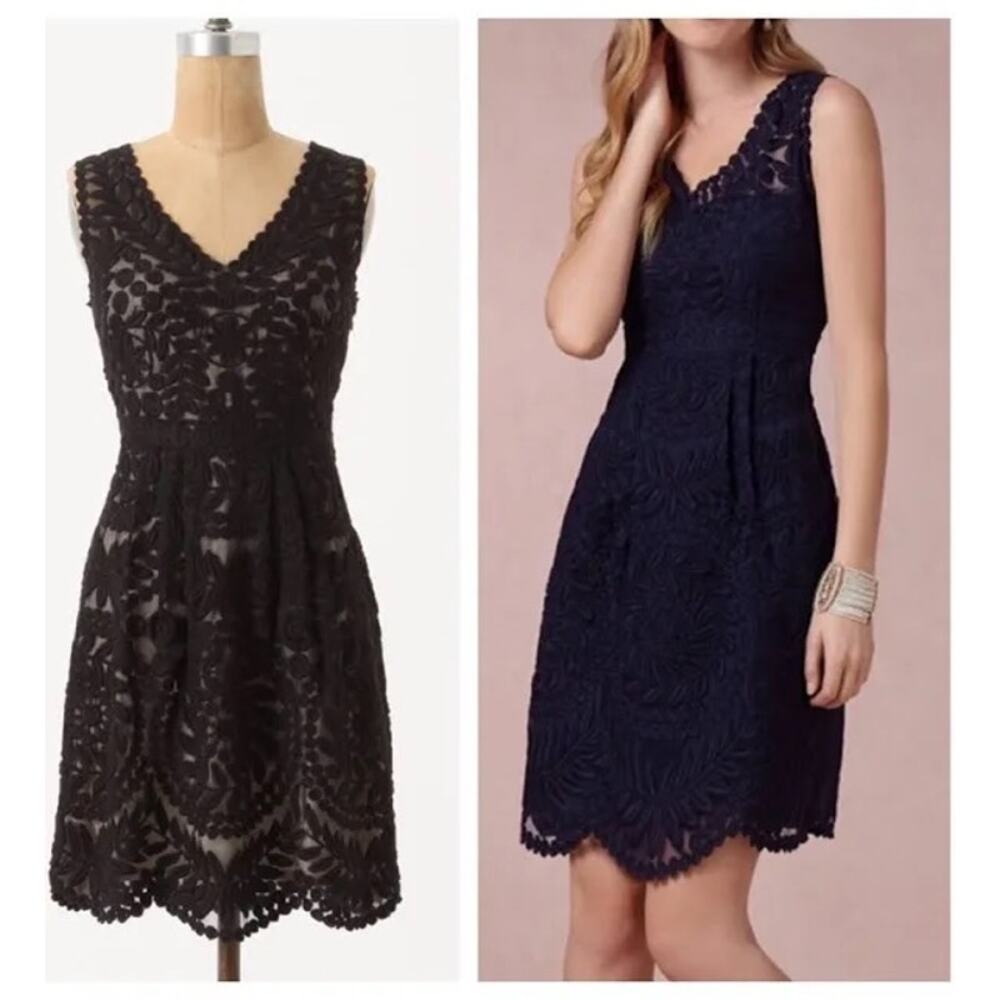 Anthropologie Baraschi Silk Floral Veiled Alder Cocktail Dress